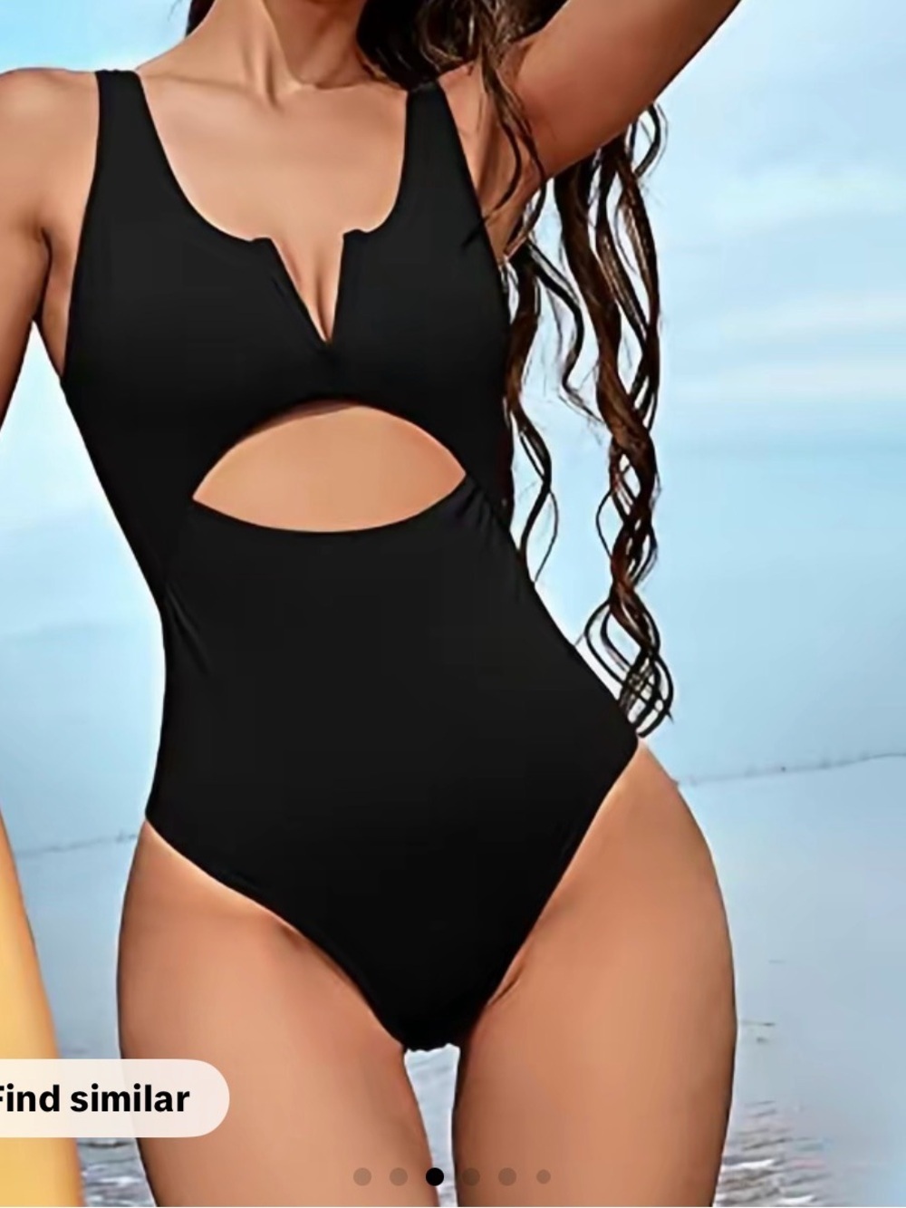 NWT Sleek Black Cutout One-Piece Swimsuit - Women's Modern Swimwear